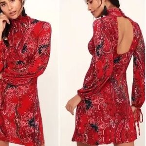 Free People Red Backless Dress
